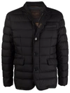 Moorer Zip-up Padded Down Jacket In Schwarz