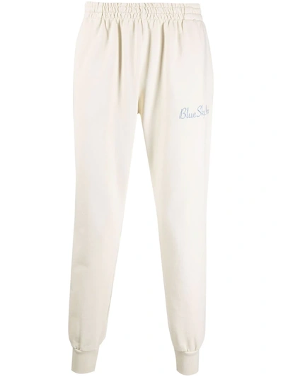 Blue Sky Inn Logo-embroidered Cotton Track Pants In Beige