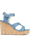 JIMMY CHOO ALEILI 100MM WEDGE SANDALS