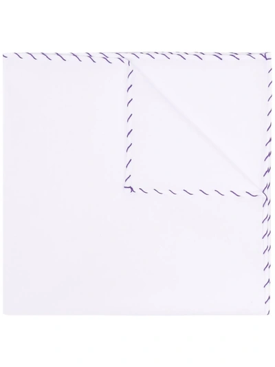 Brunello Cucinelli Stitched-edge Cotton Pocket Scarf In White