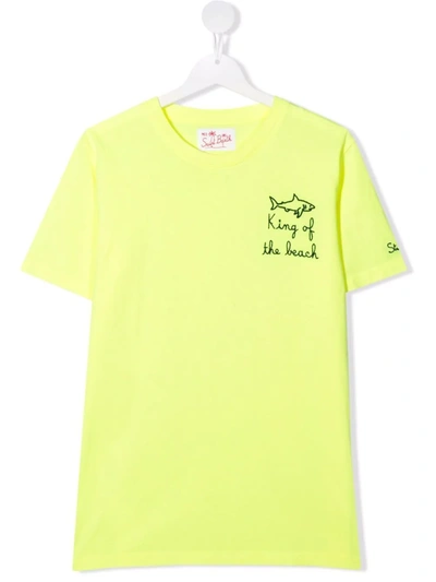 Mc2 Saint Barth Teen Portofino Slogan T-shirt In Yellow