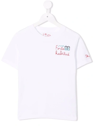 Mc2 Saint Barth Kids' Portofino Cotton T-shirt In White