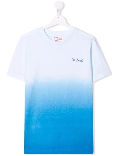 Mc2 Saint Barth Teen Portofino Gradient T-shirt In Blue
