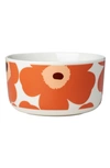 Marimekko Unikko Bowl In White/apricot/dark Brown
