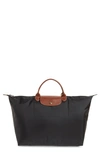 Longchamp 'le Pliage' Overnighter In Black