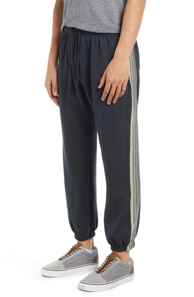 Aviator Nation 5-stripe Slim Fit Sweatpants In Charcoal/ Grey Stripes