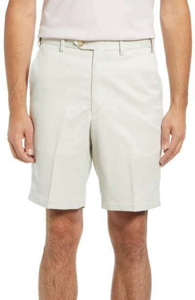 Berle Flat Front Shorts In Stone