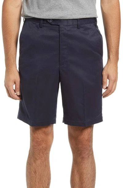 Berle Flat Front Shorts In Navy