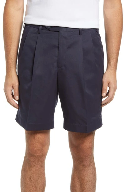 Berle Pleated Shorts In Navy