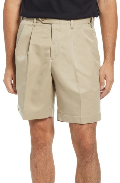 Berle Pleated Shorts In Tan