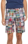 BERLE PATCHWORK MADRAS FLAT FRONT SHORTS,W150-01 HA9
