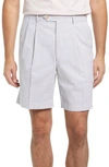 BERLE BERLE PLEATED SEERSUCKER SHORTS,W182-59 A