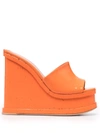 Haus Of Honey Laquarel Doll Wedge Mules In Orange