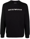 Emporio Armani Logo-print Crew-neck Sweatshirt In Black