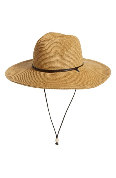 San Diego Hat Pinched Crown Straw Sun Hat In Coffee