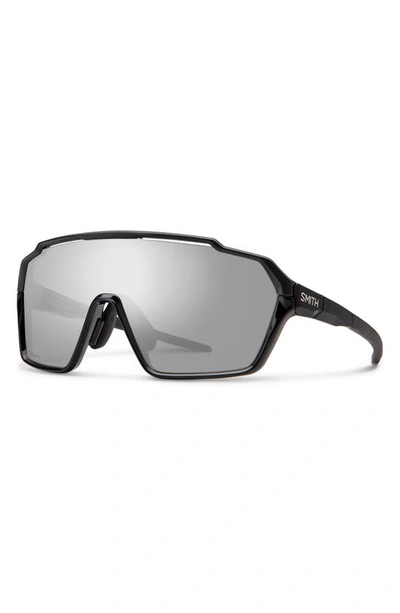 Smith Shift Mag 99mm Shield Sunglasses In Black/ Chromapop Platinum