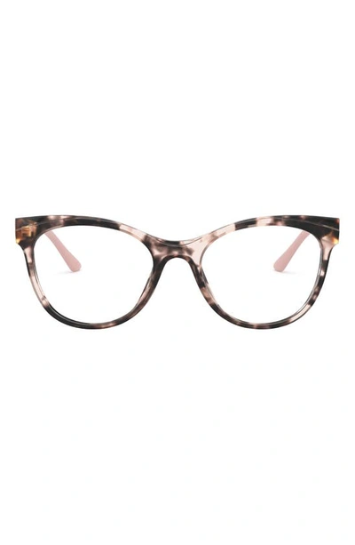 Prada 51mm Cat Eye Optical Glasses In Pink Havana