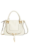 Chloé Medium Marcie Calfskin Leather Satchel In Natural White