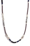 Gas Bijoux Marceau Beaded Leather Necklace In Black