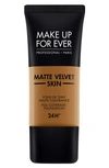 Make Up For Ever Matte Velvet Skin Full Coverage Foundation Y523 Golden Brown 1.01 oz/ 30 ml In Y523-golden Brown