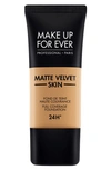 Make Up For Ever Matte Velvet Skin Full Coverage Foundation Y445 Amber 1.01 oz/ 30 ml In Y445-amber