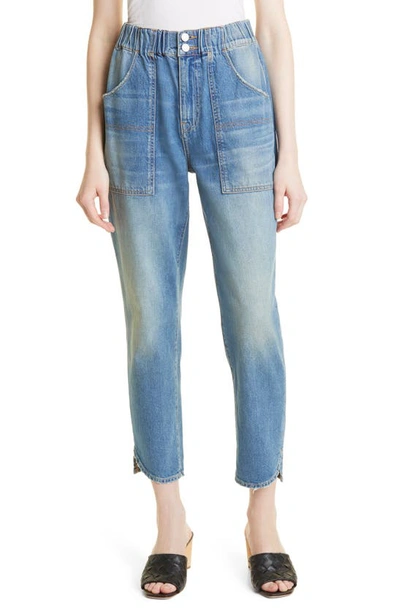Veronica Beard Arya Stretch Waist High Rise Straight Jeans In Nova