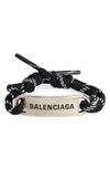 Balenciaga Cord Plate Bracelet In 4051 Blue/ White/ Silver