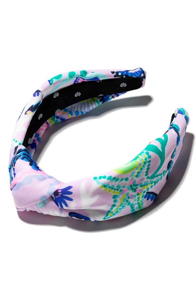 Lele Sadoughi X Lilly Pulitzer Multicolor Print Knot Headband In Mermaid For You