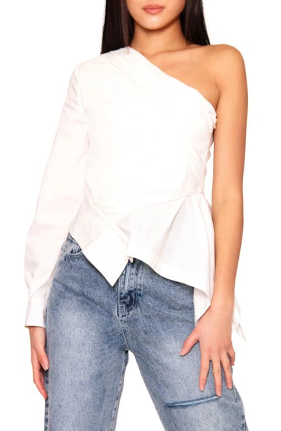 Absence Of Colour Diana One-shoulder Shirt In White