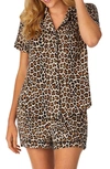 KATE SPADE ANIMAL PRINT JERSEY SHORT PAJAMAS,KS72215