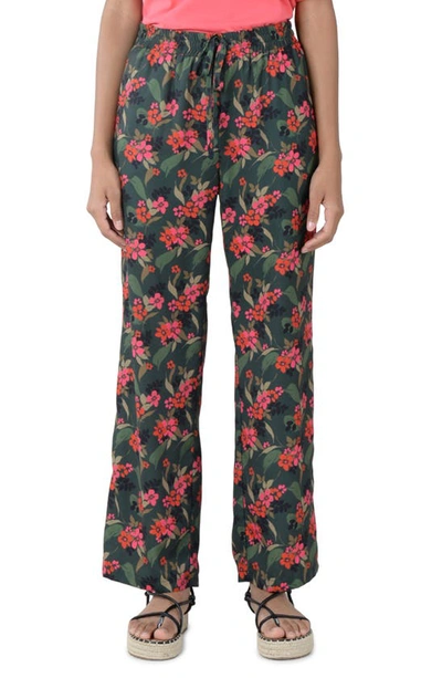 Molly Bracken Tropical Print Pants In Khaki