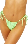 Frankies Bikinis Tia Ribbed Bikini Bottoms In Green Glow