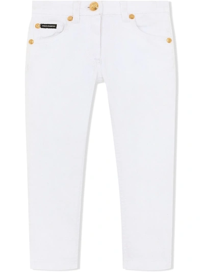 Dolce & Gabbana Kids' Mid-rise Skinny Jeans In White