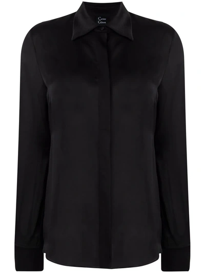 Carine Gilson Concealed Button-fastening Silk Shirt In Black