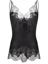Carine Gilson Lace-trimmed Silk-satin Camisole In Black