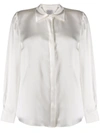 Carine Gilson Long-sleeve Silk-satin Shirt In White