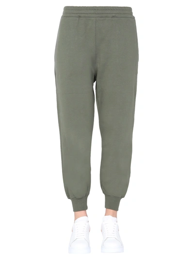 Alexander Mcqueen Logo-print French Cotton-terry Track Pants In Army Green