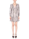 Michael Michael Kors Snakeskin-print Mini Dress In Beige