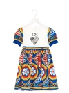 Dolce & Gabbana Graphic-print Skater Dress In Multicolor