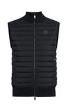 MONCLER NAVY SWEAT HYBRID VEST