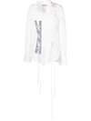Monse Asymmetrical Lace-up Button-up Shirt In White