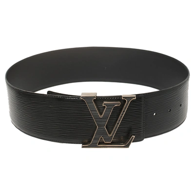 Pre-owned Louis Vuitton Black Epi Leather Initiales Waist Belt 75cm