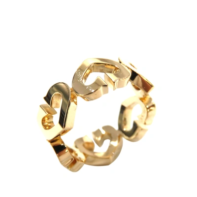 Pre-owned Cartier Heart 18k Yellow Gold Ring Size Eu 49