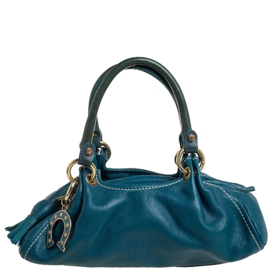 Pre-owned Moschino Blue Leather Satchel