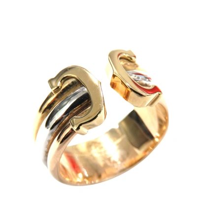 Pre-owned Cartier C2 18k Yellow Gold, Rose Gold Ring Size Eu 47