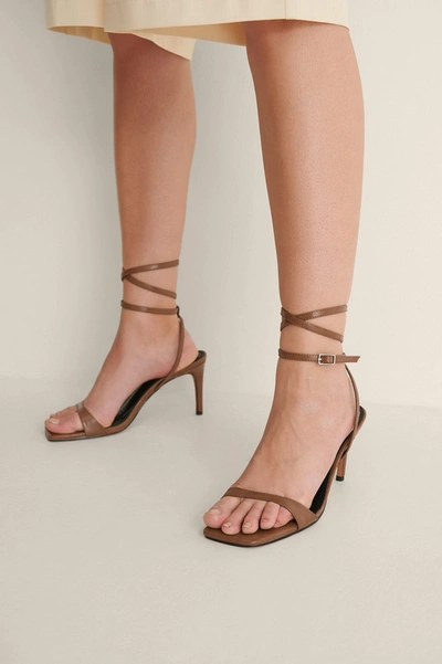 Na-kd Glossy High Heel Sandals - Brown