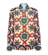 La Doublej Printed Button-down Silk Twill Boy Shirt In Multi