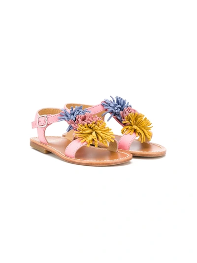 Gallucci Kids' Flower Detail Sandals In Pink