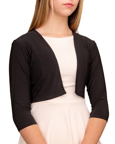 Un Deux Trois Kids' Girl's Bolero Jacket In Black