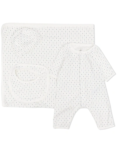 Petit Bateau Babies' Starry-print Newborn Gift Set In White